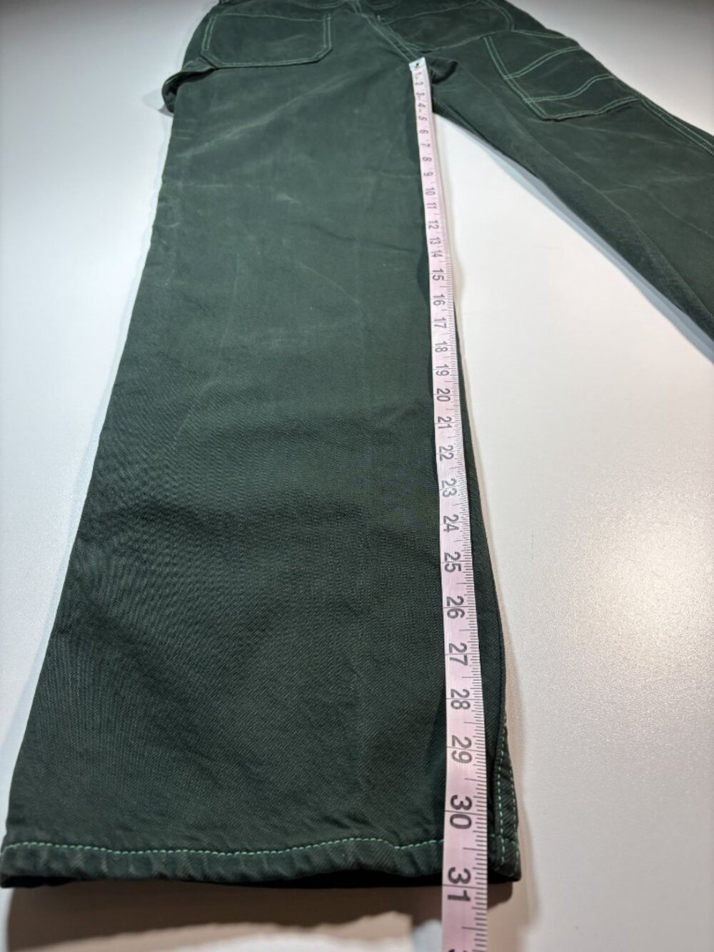 PacSun Green Cargo Pants Women's Size 26/28 Y2K Baggy Utility Contrast Stitch - Picture 9 of 14